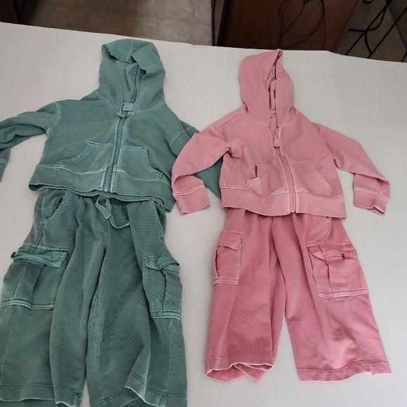 Cat & Jack Sweatpants Kids Size 3T Pink Cargo Jogger Elastic Cuffs Playful Cozy - Picture 1 of 16
